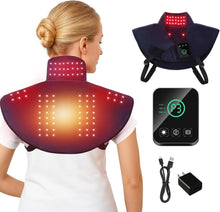 Load image into Gallery viewer, Cordless Red Light Neck &amp; Shoulder Massager, Heated Wrap with Vibration
