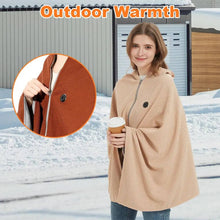 Load image into Gallery viewer, USB Heated Shawl Blanket with Three Heat Levels and Eight Heating Zones
