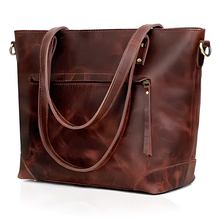 Load image into Gallery viewer, Portland Buffalo Leather Tote Bag, Brown Full Grain
