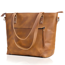 Load image into Gallery viewer, Portland Buffalo Leather Tote Bag, Brown Full Grain
