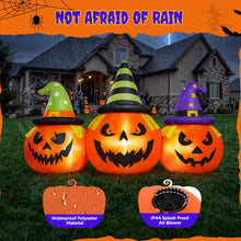 Load image into Gallery viewer, Inflatable Halloween Pumpkin Trio 6 Foot Wide with LED Lights
