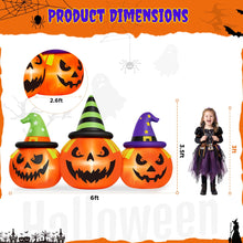 Load image into Gallery viewer, Inflatable Halloween Pumpkin Trio 6 Foot Wide with LED Lights
