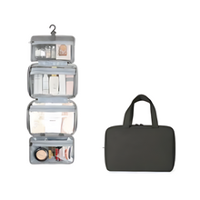 Load image into Gallery viewer, Travel Organizer for Cosmetics, Compact Water-Resistant Toiletry Bag with 4 Compartments and 360° Hook
