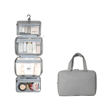 Load image into Gallery viewer, Travel Organizer for Cosmetics, Compact Water-Resistant Toiletry Bag with 4 Compartments and 360° Hook
