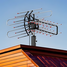 Load image into Gallery viewer, Long Range TV Antenna with Motorized 360 Rotation and Dual Outputs, 500 Mile Reception
