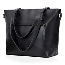 Load image into Gallery viewer, Portland Buffalo Leather Tote Bag, Full Grain Black
