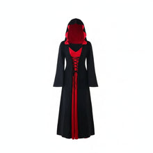 Load image into Gallery viewer, Official Medieval Dress Vampire Witch For Women Lace-up Hooded Cloak Robe
