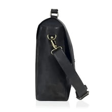 Load image into Gallery viewer, Captain Black Leather Messenger Bag 16 Inch
