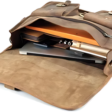 Load image into Gallery viewer, Vintage Buffalo Leather Messenger Laptop Bag
