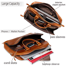 Load image into Gallery viewer, Austin Laptop Leather Briefcase, Buffalo Leather, Tan
