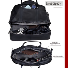 Load image into Gallery viewer, Leather Duffle Bag Full Grain Buffalo Leather Black
