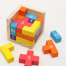 Load image into Gallery viewer, Colorful Luban Lock Cube Wooden Puzzle with Interlocking Pieces for Travel and Desk Breaks
