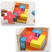Load image into Gallery viewer, Colorful Luban Lock Cube Wooden Puzzle with Interlocking Pieces for Travel and Desk Breaks
