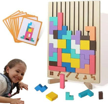Load image into Gallery viewer, Natural Wood Stacking Puzzle Game for Family Nights Classrooms and Solo Play
