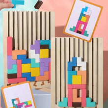 Load image into Gallery viewer, Natural Wood Stacking Puzzle Game for Family Nights Classrooms and Solo Play
