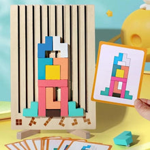Load image into Gallery viewer, Natural Wood Stacking Puzzle Game for Family Nights Classrooms and Solo Play
