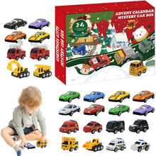 Load image into Gallery viewer, Christmas Advent Calendar with 24 Pull Back Mini Cars and Colorful Racing Vehicles
