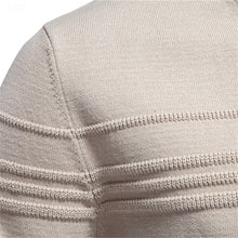 Load image into Gallery viewer, Mens Textured Crewneck Sweater with Subtle Woven Lines and a Tailored Fit in Five Colors
