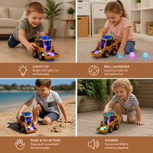 Load image into Gallery viewer, Light Up Rolling Bulldozer with Ball Launcher and Control Panel for Kids
