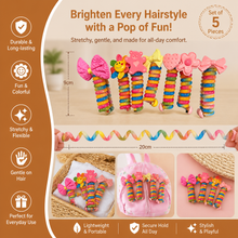 Load image into Gallery viewer, Spiral Hair Tie Set for Kids with Stretch Fit Design
