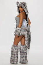 Load image into Gallery viewer, Plush Costume Set with Corset Top and Furry Hood

