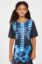 Load image into Gallery viewer, Kids Skeleton Print Pullover Dress with Short Sleeves and Front Pockets
