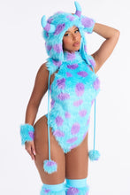 Load image into Gallery viewer, Blue Prehistoric Costume Set with Plush Leg Warmers and Fitted Top
