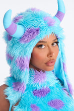 Load image into Gallery viewer, Blue Prehistoric Costume Set with Plush Leg Warmers and Fitted Top
