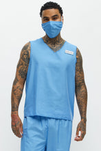 Load image into Gallery viewer, Two Piece Medical Scrub Costume Set with V Neck Top and Pants in Blue
