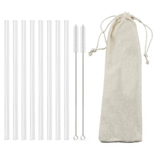 Load image into Gallery viewer, High Borosilicate Glass Straw Set – Reusable Eco-Friendly Drinking Straws with Cleaning Brush
