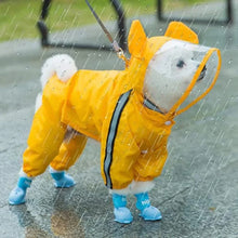 Load image into Gallery viewer, Adorable Bear-Themed Full Body Dog Raincoat with Reflective Safety Features
