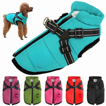 Load image into Gallery viewer, All-Weather Insulated Dog Jacket with Built-in Harness
