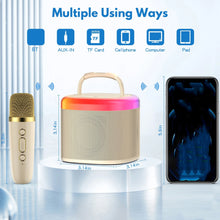 Load image into Gallery viewer, Mini Karaoke Machine with Wireless Microphones – Portable Bluetooth Speaker for Kids
