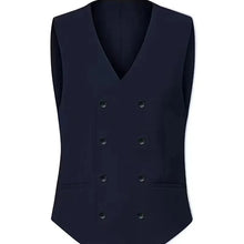 Load image into Gallery viewer, A sharp slim fit double-breasted 3-piece suit for men, highlighted by its smart waistcoat.
