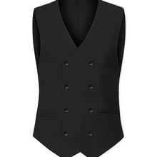 Load image into Gallery viewer, Groom's choice: a handsome slim fit double-breasted 3-piece suit with waistcoat for wedding day.
