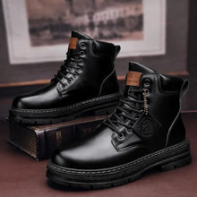 Load image into Gallery viewer, Men's Rugged Lace-Up Ankle Hiking Boots - Black
