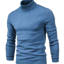 Load image into Gallery viewer, Men's Slim-Fit Turtleneck Knit Sweater - Light Blue
