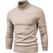 Load image into Gallery viewer, Men's Slim-Fit Turtleneck Knit Sweater - Beige

