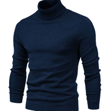Load image into Gallery viewer, Men's Slim-Fit Turtleneck Knit Sweater - Royal Blue
