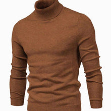 Load image into Gallery viewer, Men's Slim-Fit Turtleneck Knit Sweater - Brown
