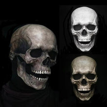 Load image into Gallery viewer, Movable Jaw Skull Mask with Full Head Latex Shell for Adult Halloween Costumes
