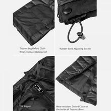 Load image into Gallery viewer, Insulated Goose Down Pants with Full Length Side Zippers and Water Resistant Lower Legs
