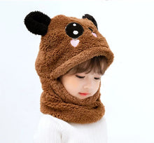 Load image into Gallery viewer, Kids Fuzzy Panda Scarf Hat with Ears
