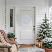 Load image into Gallery viewer, Small White Spruce Christmas Wreath with Bendable Frame 20 Inch Unlit
