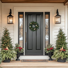 Load image into Gallery viewer, Lifelike Green Pine Christmas Wreath with Gold Ball Ornaments 22 Inch Unlit
