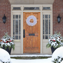 Load image into Gallery viewer, Small White Spruce Christmas Wreath with Bendable Frame 20 Inch Unlit
