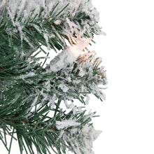 Load image into Gallery viewer, Prelit Flocked White Christmas Wreath with 50 Clear Lights 24 Inch
