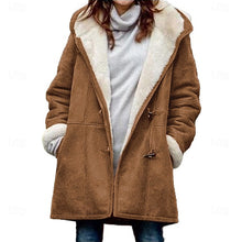 Load image into Gallery viewer, Hooded Winter Coat with Insulating Build and Adjustable Hood, Button Front
