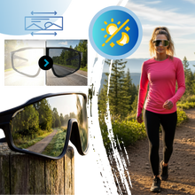 Load image into Gallery viewer, Photochromic wraparound sports glasses
