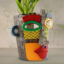 Load image into Gallery viewer, Handmade Picasso Brutalist Abstract Beauty Face Flower Pot
